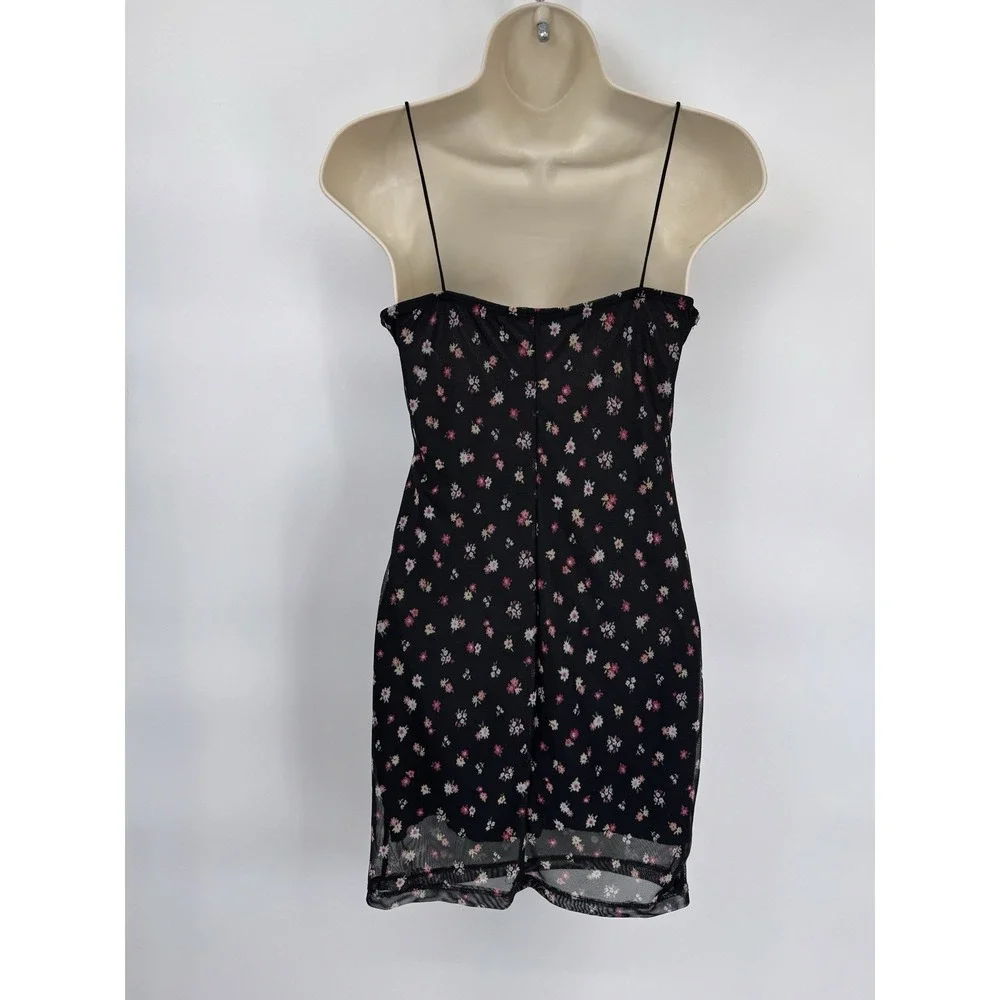 Vintage Y2K Blue Jasmine Babydoll Slip Dress XXS Black Whimsigoth Dark Romantic - Picture 7 of 13